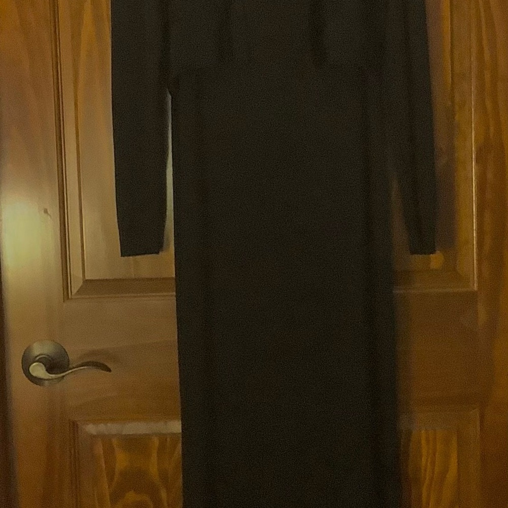 Black Pencil Dress With Matching Bolero Jacket Sz 8. Classic Fine Guage Knit